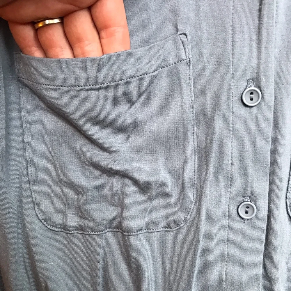 Lisa Rinna Collection Soft Gray Stretch Jumpsuit, EUC, M - Picture 5 of 16